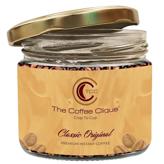 

The Coffee Clique | Классический Оригинальный - 50 г | Премиальный Растворимый Кофе | 100% Чистая Арабика, Без Цикория, Без Добавок | 25 Насыщенных и Ароматных Чашек