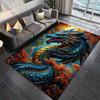 1PC Blue Dragon Coiled In Forest Print Carpet Rug for Living Room Bedroom Sofa Doormat Home Decor Non-slip Floor Mat