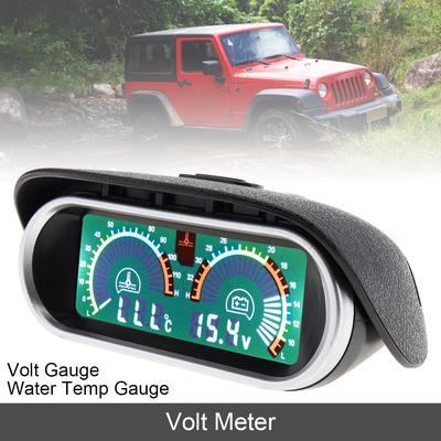 Jauges de voiture 12V/24V 2 en 1, compteur numérique LCD, jauge de tension + jauge de température de l'eau avec capteur pour voiture et camion