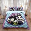 Japanese Anime Duvet Cover Tomioka Giyuu Bedding Set Cartoon D-Demon-Slayer Duvet Cover for Adults Bedroom Decor