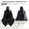 Cyberpunk Shelf Decor 3D Printed Tabletop Gothic Figurine Grim Reaper Sitting Statue Mysterious Cloaked Spooky Sculpture for Garden or Bookshelf,