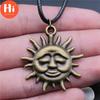 Bonjour Cadeaux Pour Enfants 1 Pièce Soleil Étoiles Pendentif Collier Bijoux 42+5Cm Collier en Cuir