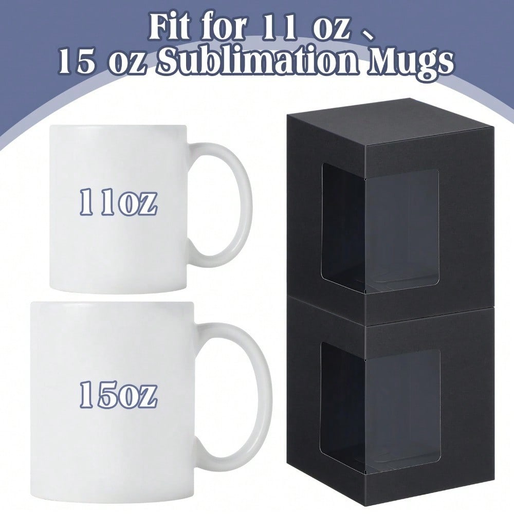 20pcs Coffee Mug Gift Boxes with Clear Window - 4.13x4.33x4.88'' - Perfect for 11oz, 12oz, 15oz Ceramic Cups