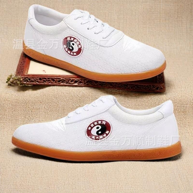 Tai Chi Shoes Men's and Women's Soft Cowhide Beef Tendon Sole Tai Chi Practice Training Sports Spring and Summer Mesh Shoes Leather Martial Arts Shoes