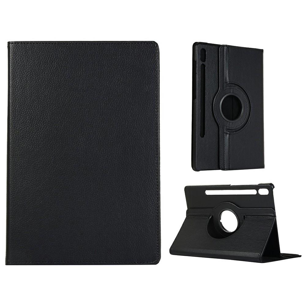 For Samsung Galaxy Tab S10 FE+ Case Rotating Stand PU Leather + PC Tablet Cover with Elastic Band