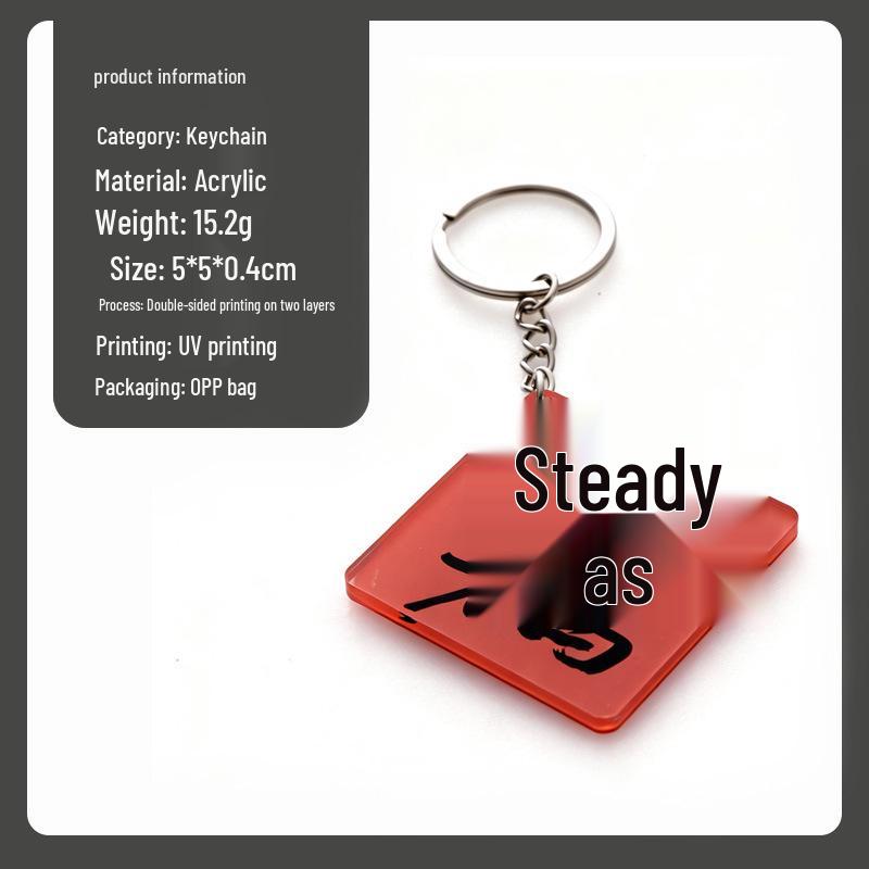 Custom Double-Sided Acrylic Anime Keychain - Personalized Cartoon Star Photo Pendant Standee 5CM High, Double Layer, Double-Sided Print