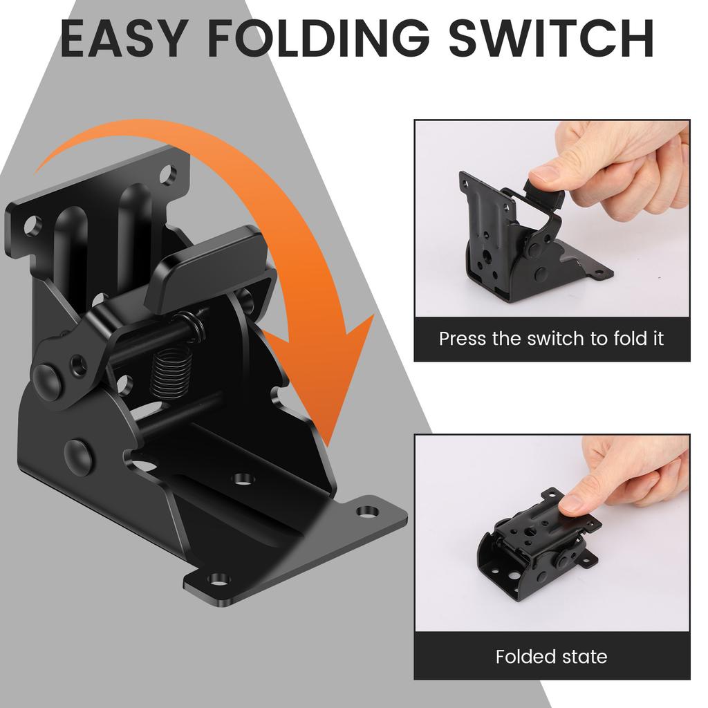 6 st Bordsben i kolstål Fällbart fäste Mångsidiga Starka Lastbärande Bordsfötter Fällbart Gångjärn för Möbelben Skåp