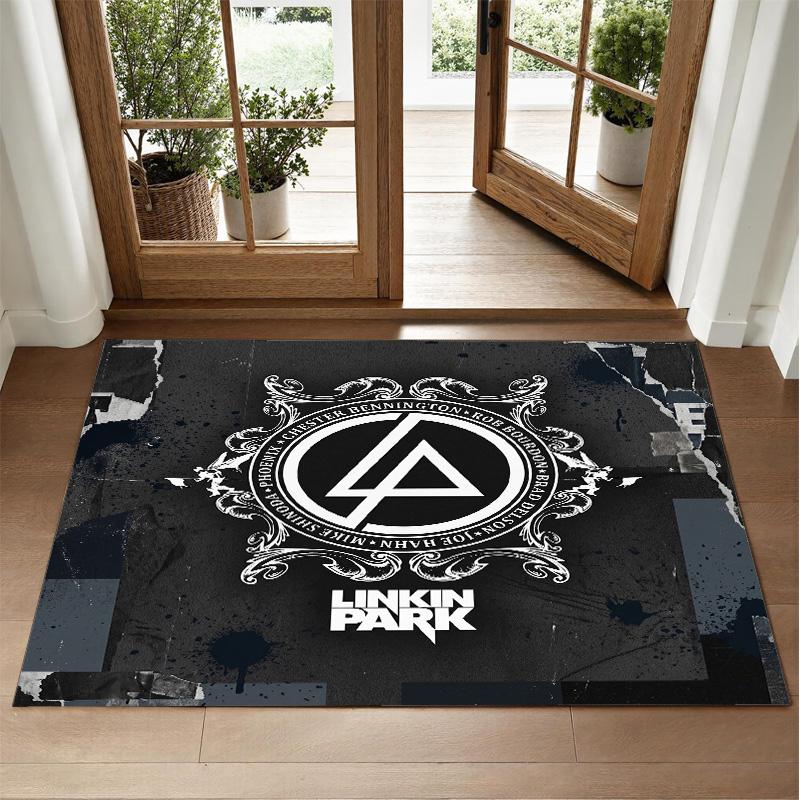 Linkin Park Design Crystal Velvet Rug Soft Decorative Mat for Bedroom Entrance