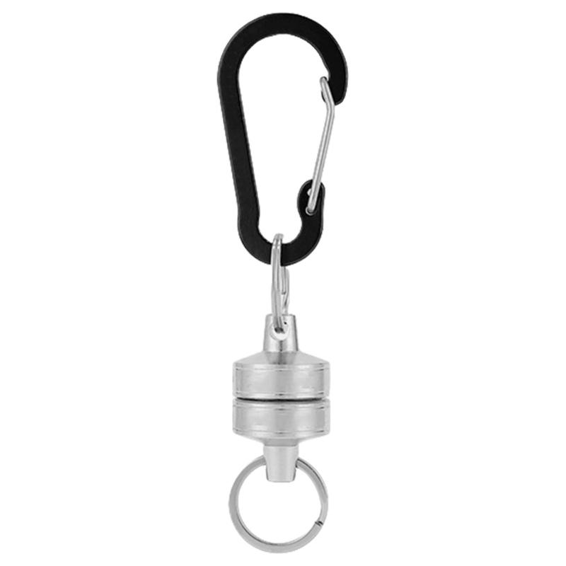 

Outdoor Elastics Rope Coiled Lanyard Carabiner Magnetic Clip Holder Retractors for Outdoor Camping and Hiking Gear 1