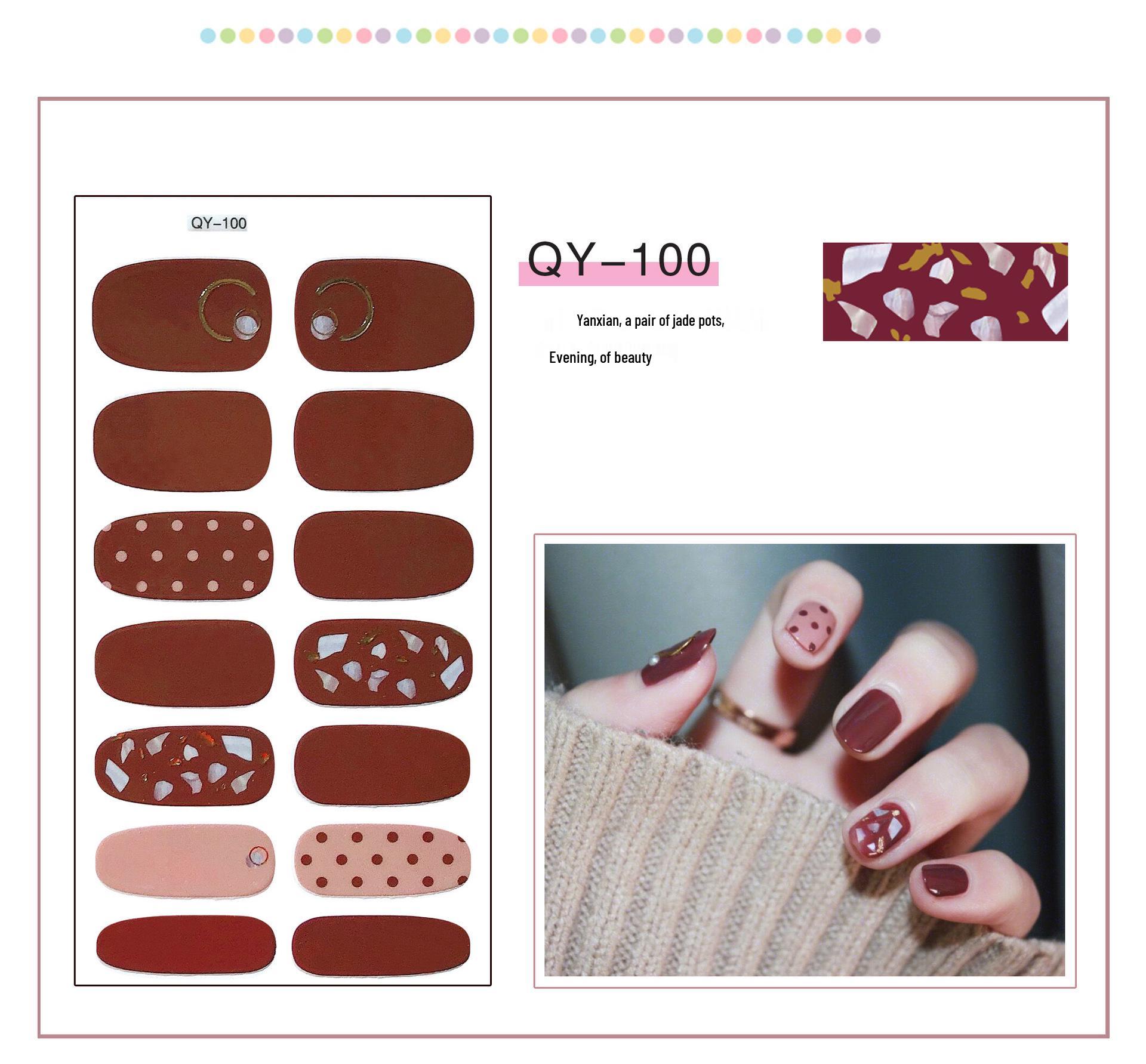 

Korean HyunA Style Translucent Nail Stickers - Flowers, Rainbow, Smiley Faces, Full-Cover Design