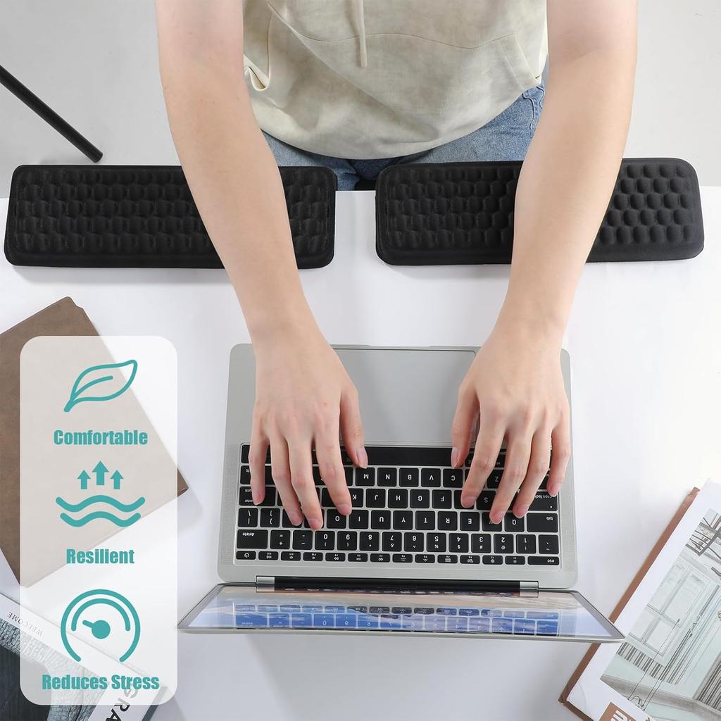 Desk Elbow Pad Memory Foam Desk EdgeRest L-Shaped Elbow Support Cushions Non-Slip Ergonomic Wrist Rests Comfort Support for Office Home Table Edge