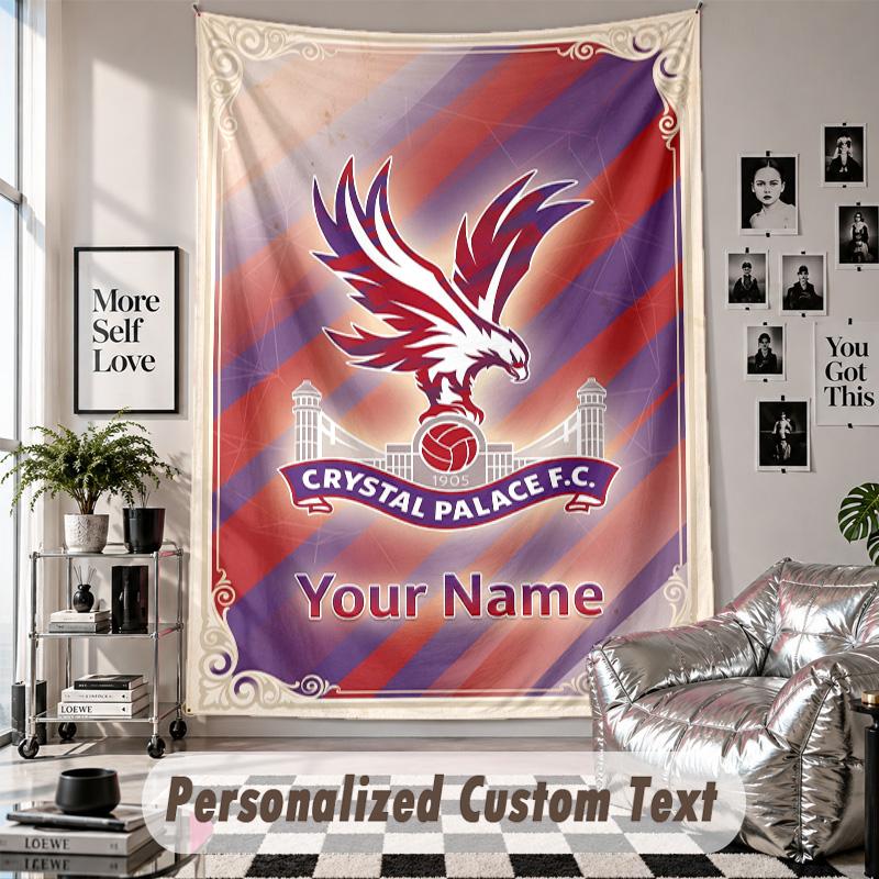 Custom Tapestry Wall Hanging, Crystal Palace Personalized Name Text Home Wall Decor