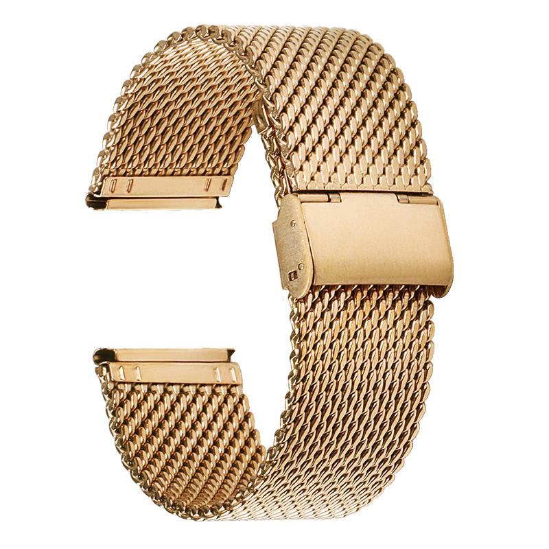 Mesh Edelstahl Uhrenarmband 18mm 20mm 22mm 24mm Uhrenarmband Metall Schnellverschlussband Universalschlaufe Armband Gürtel