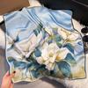 Luxury Flower Silk Square Scarf Women Satin Shawl Wrap Hijab Female Hair Band Wrist Headkerchief 70*70Cm Echarpe Bandana