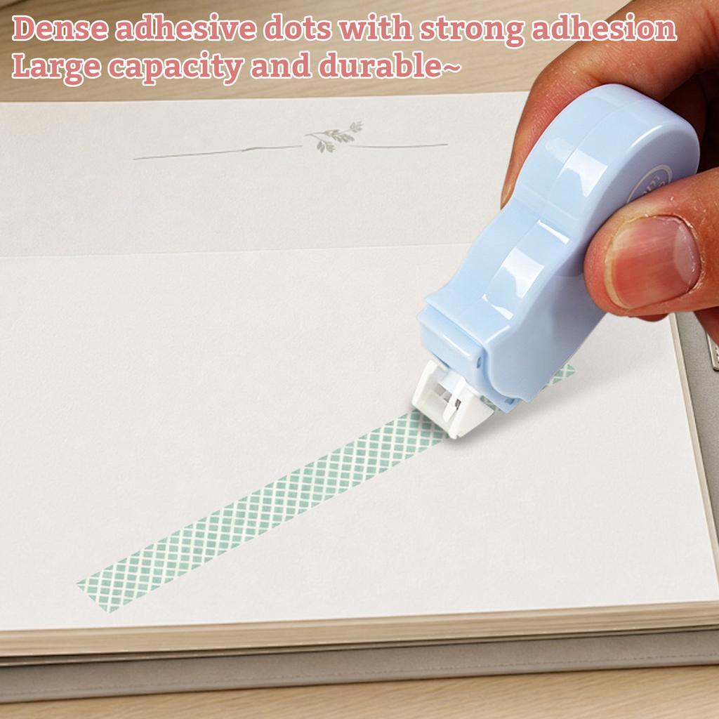 Double Sided Adhesive Tape Roll for Students Transparent Dot Pattern Correction Tape 6 Meters Length Handcraft Tape for Stationery Use