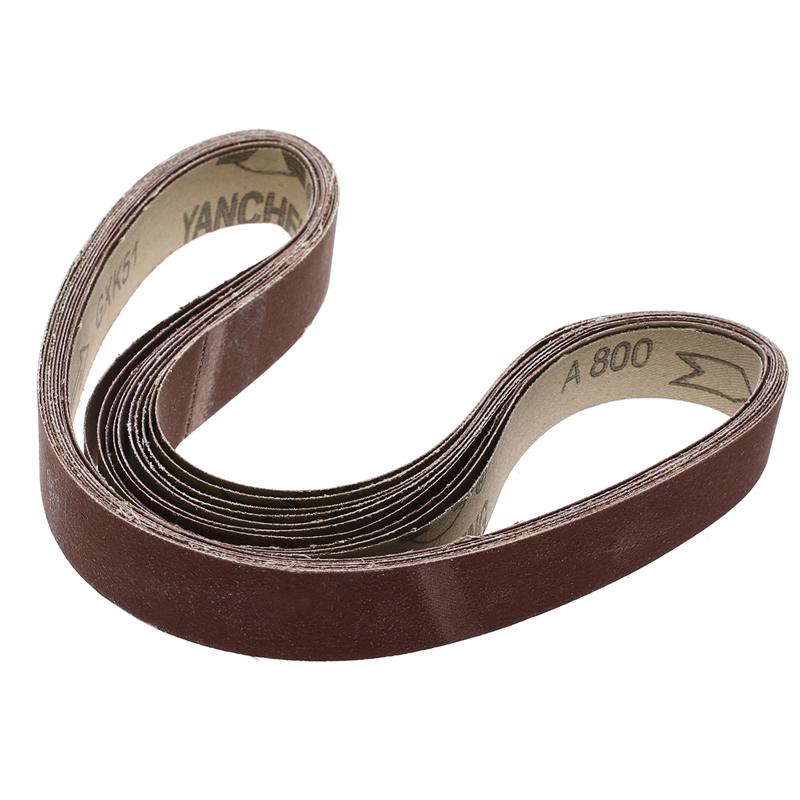 10Pcs 1'' X 30''  760 X 25mm 800 Grit Sanding Belts Strip Oxide Paper Abrasive 