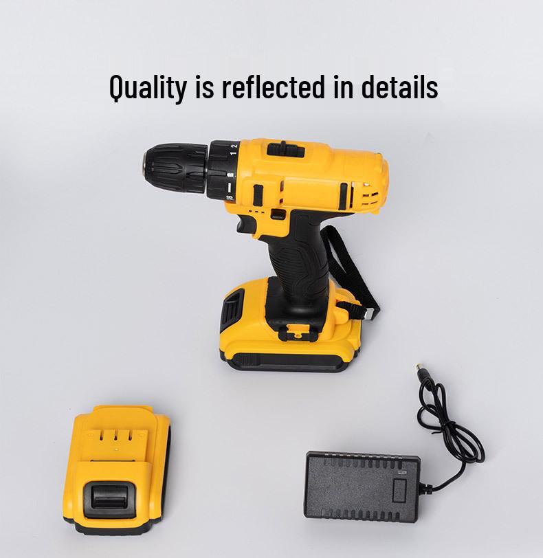 21V Cordless Multi-Function Electric Drill & Screwdriver with Two-Speed Lithium Battery