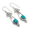 Natural Turquoise Gemstone Earrings, 925 Sterling Silver Earring, Handmade Boho Silver Jewelry Dangle Earrings, Wadding Gifts