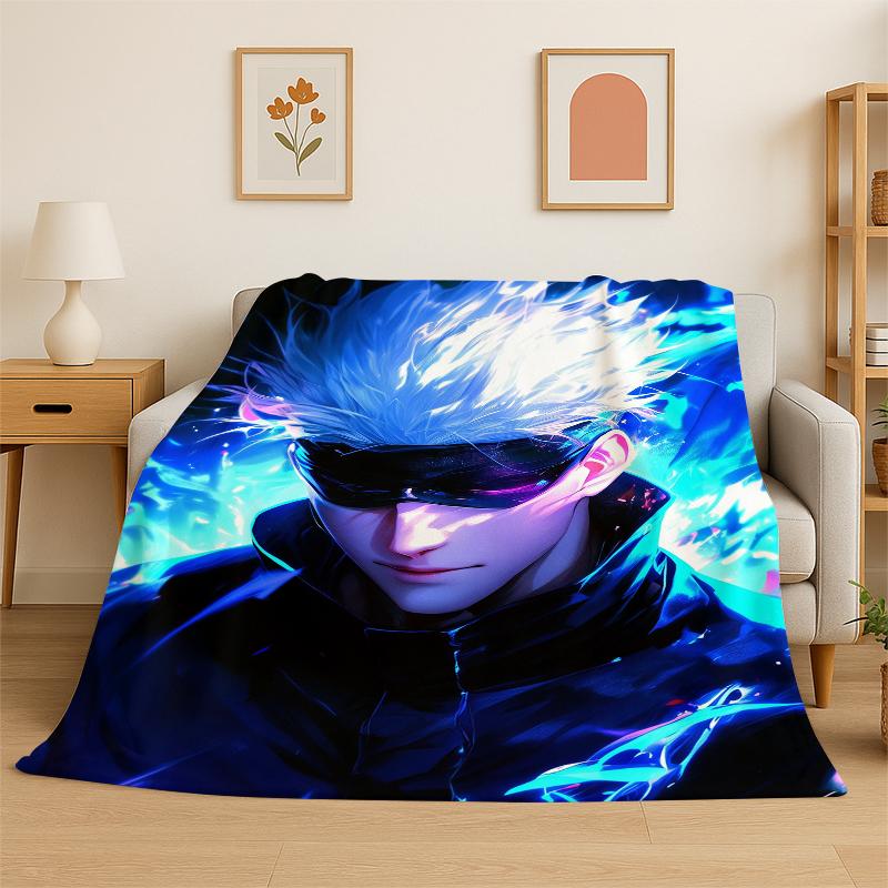 Coperta di Flanella Anime Jujutsu Kaisen Cartone Animato Itadori Yuj Morbida Calda Coperta Plaid per Camera da Letto Soggiorno Letto Viaggio Picnic Bambino