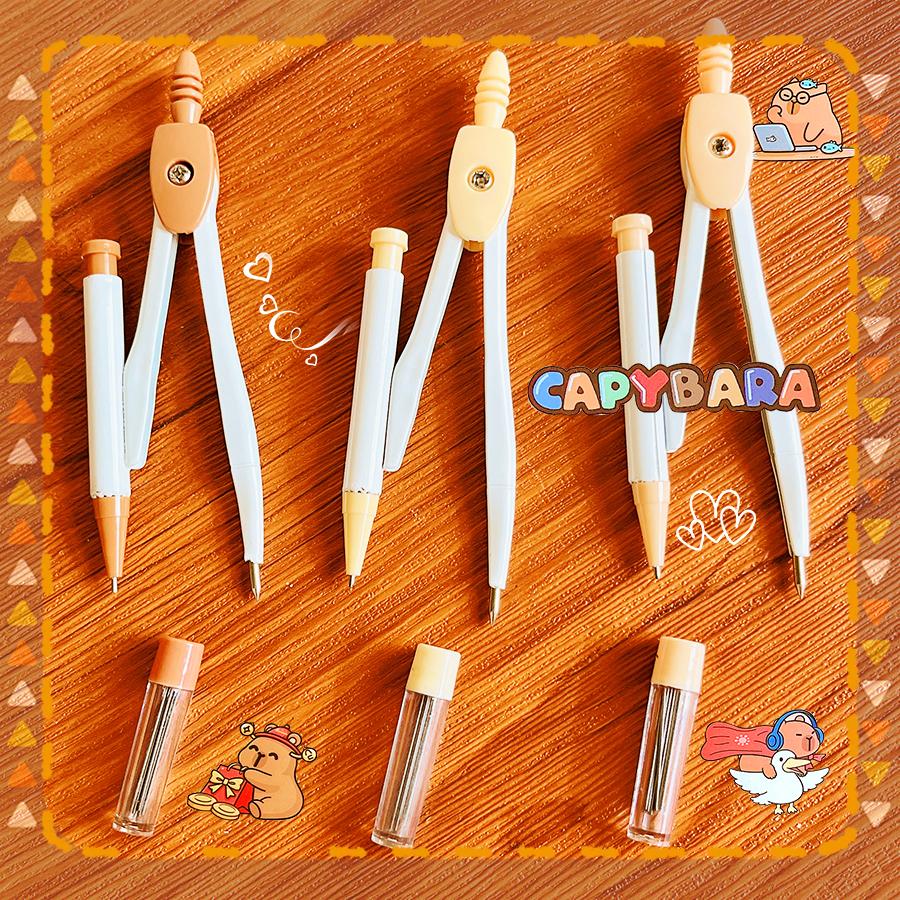 school caliper School supplies Study geometria school compass drawing tool cute capybara professional compass children