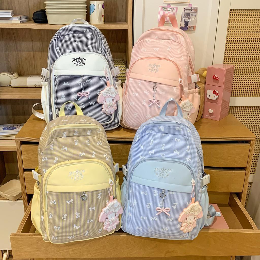 Schoolbag for High-aesthetic Campus Middle School Students, Japanese Style INS Cute Multi-compartment Backpack for Grades 1-1