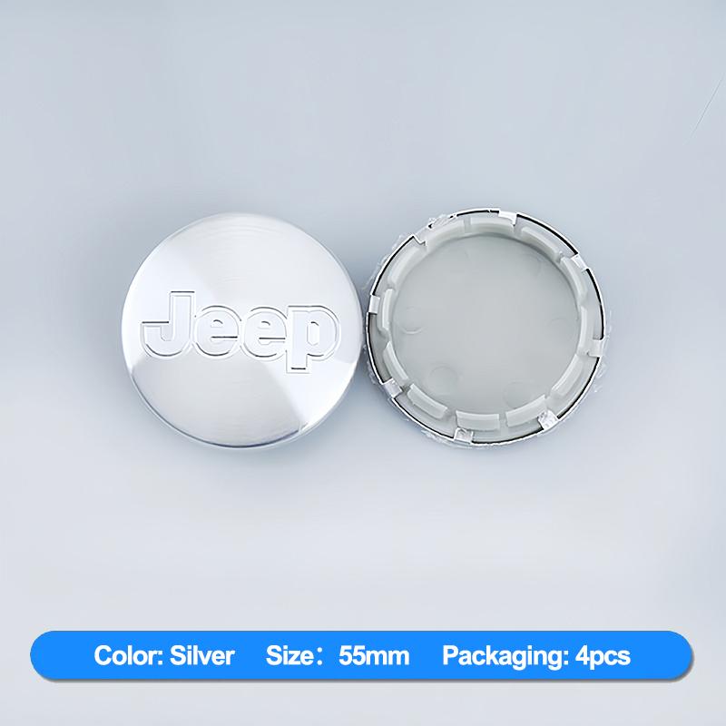 4Pcs 55mm 56mm Car Wheel Center Cover Sticker Hub Cap Decoration For Jeep Wrangler Grand Cherokee Avenger Compass Wagoneer XJ JL AKU1