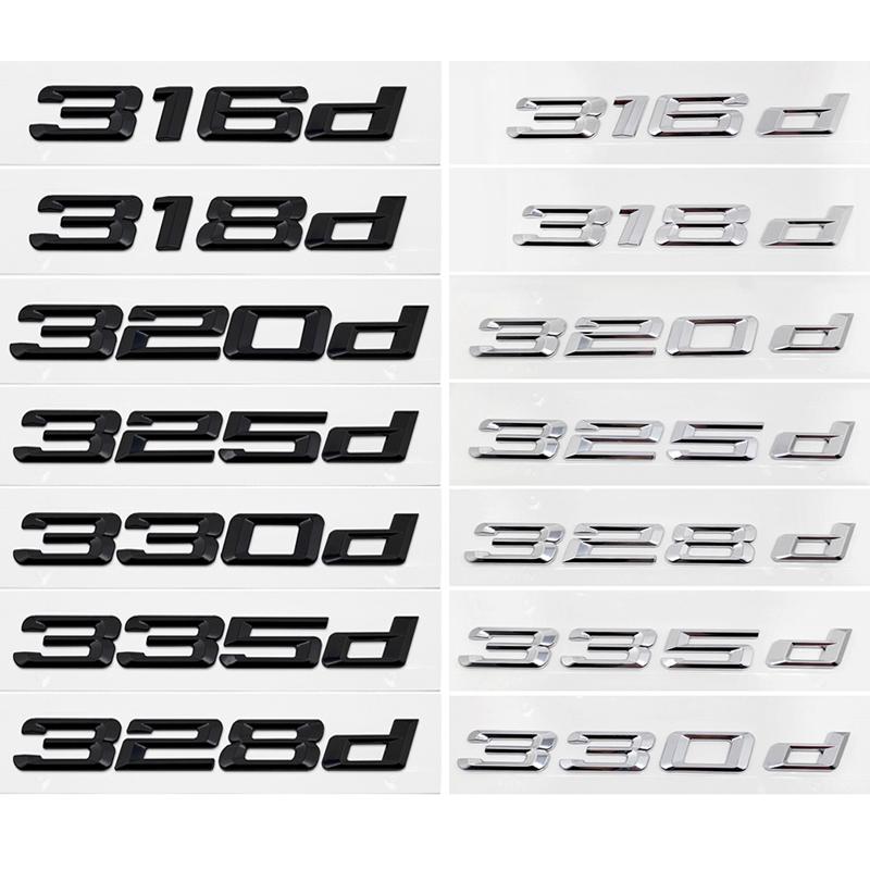 3D ABS 320d 325d 328d 330d 335d 318d Car Trunk Letters Logo Badge Emblem Decals Sticker For E46 E90 F30 F31 F34