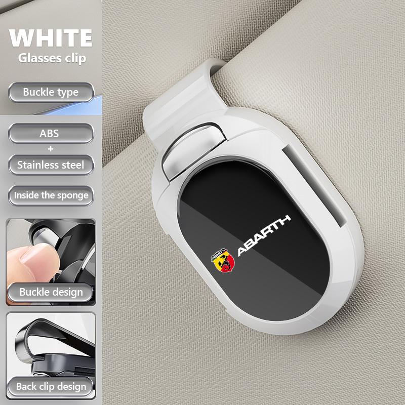 For Abarth Car Sun Visor Glasses Holder Sunglasses Case Eyeglasses Clip FIAT 500 FR Ducato Doblo Freemont Idea Stilo Panda