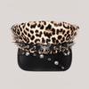 Harajuku Rivet Leopard Hat Punk Flat Top Cap Vintage Y2k Beret Hat  for Girls