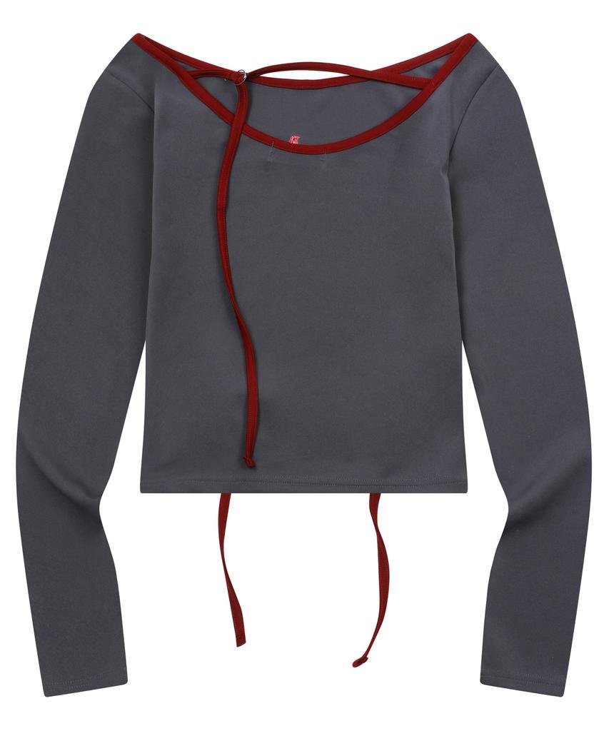MUCENT Enver Setup Strap Asymmetrical Long Sleeve Tee (2 Colors)