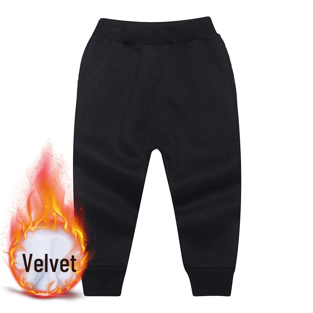 Trendy Boys & Girls Plus Velvet Sports Pants - Spring/Autumn/Winter Casual Baby Long Pants