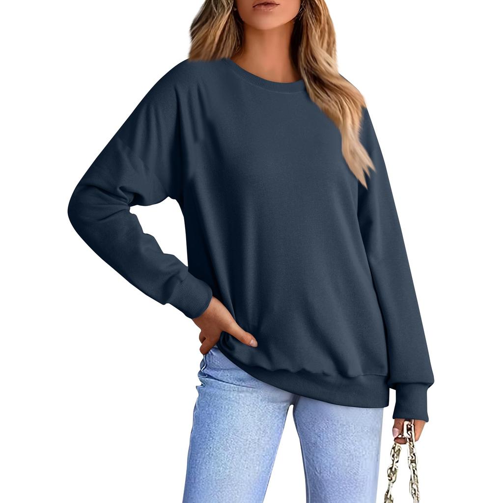 Women's Fashion Casual Loose Solid Color Sweatshirt
