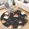 1pc Cats Fishbone Office Round Area Rug, Under Office Chairs Bedroom Living Room Home Decor, Room Deco