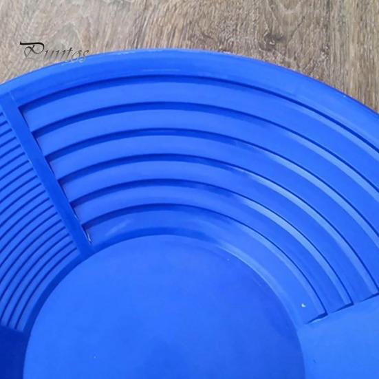 Manual Panning Pan Heavy Duty Three Riffles Rare Metal Prospecting Pan Portable Lightweight Round Plastic Basin Sifting Tool