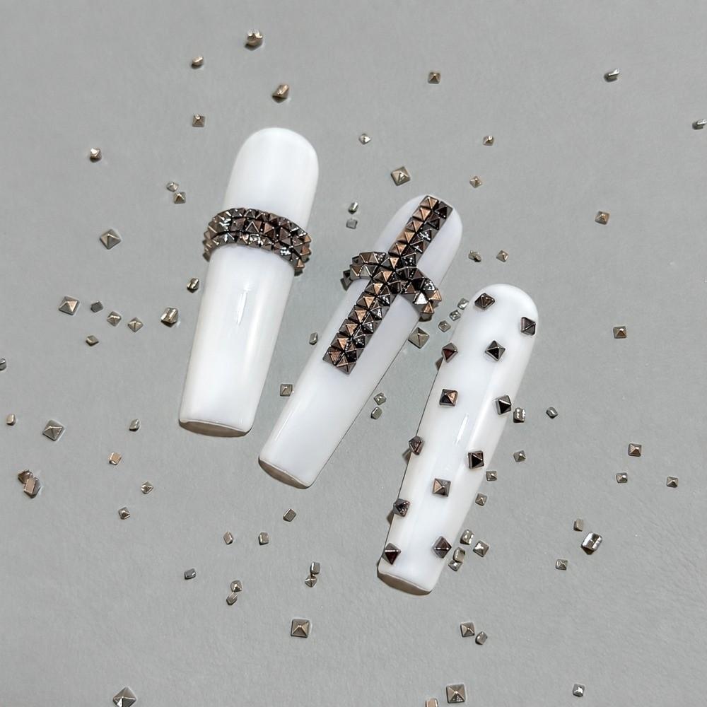 6 Grids/Box Nail Art Rivets Kit Metal Spike Studs DIY Nail Embellishments Gothic