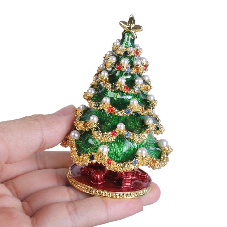 Handmade Pearl-encrusted Enamel Painted Crafts Gifts Christmas Tree Organizer