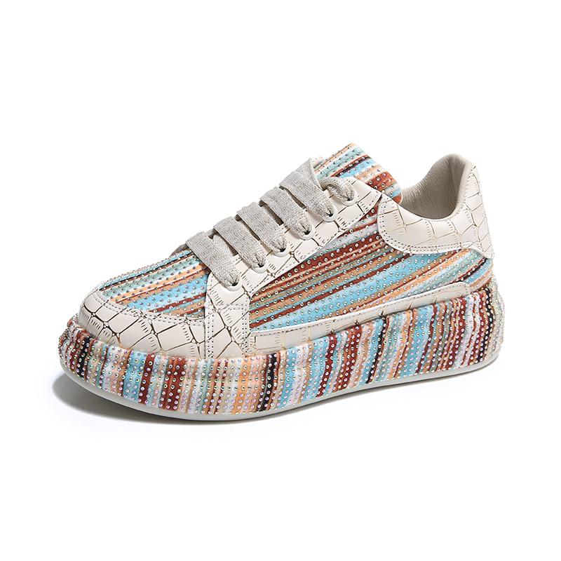Μόδα 2025 Μόδα Πολυτελή Αθλητικά Παπούτσια Γυναικεία Μοντέρνα Υψηλής Ποιότητας πολύχρωμα Κρύσταλλα Γυναικεία Casual Παπούτσια Μόδα Λαμπερά Γυναικεία Παπούτσια