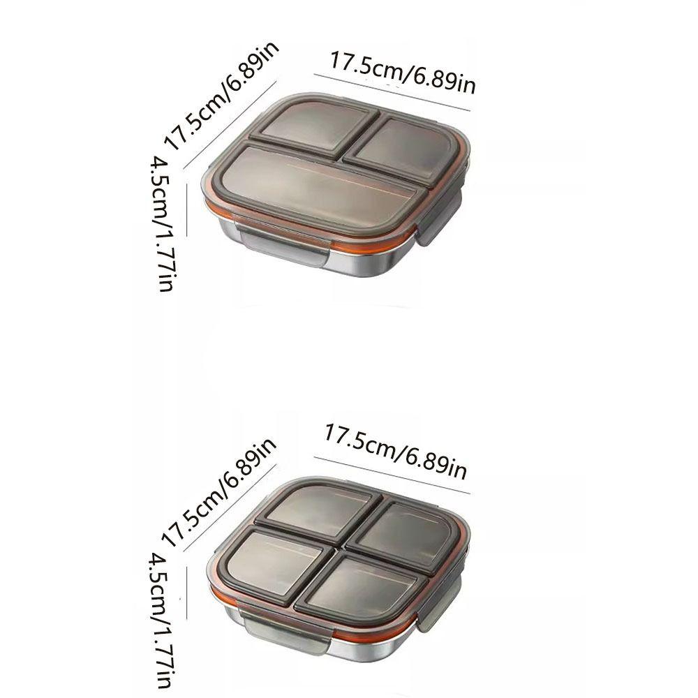 Leak Proof Stainless Steel  Lunch Box Reusable Student Meal Plate Food Container  Child School
