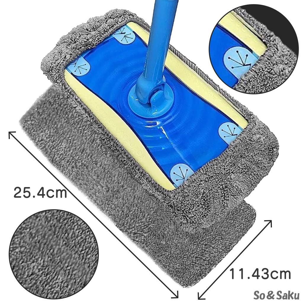Quickle Wiper Compatible Flooring Wiper Compatible Dry Wet Wax of So&Saku Pad, Pad, Rag, Wipe, (Pack 4)