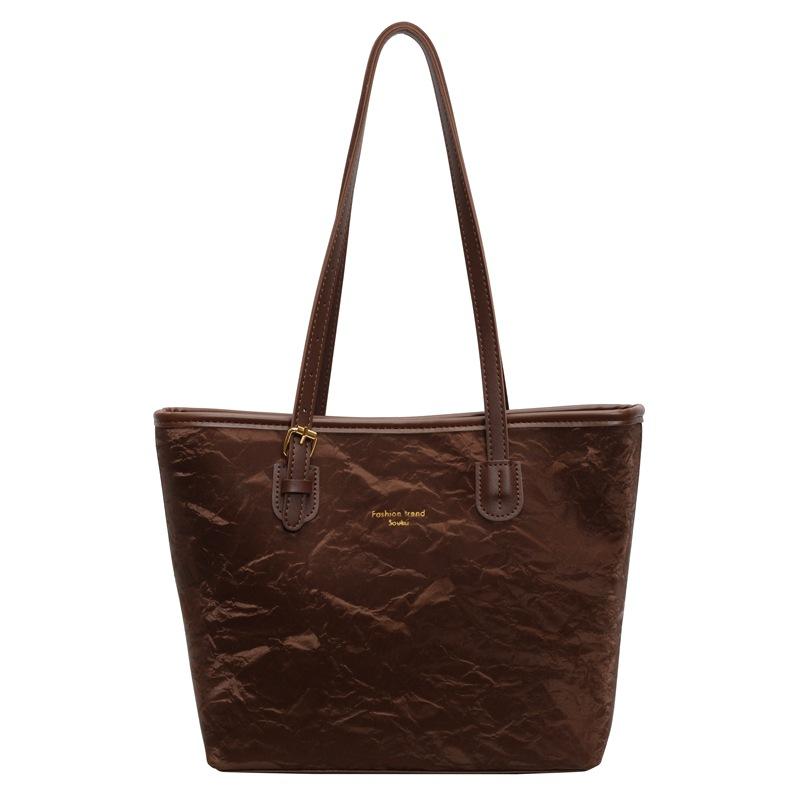 

Сумка-тоут для жінок 2024 року, нова великомістка сумка для щоденних поїздок, літня універсальна повсякденна сумка через плече, сумка для студентів коледжу, сумка для занять коричневий