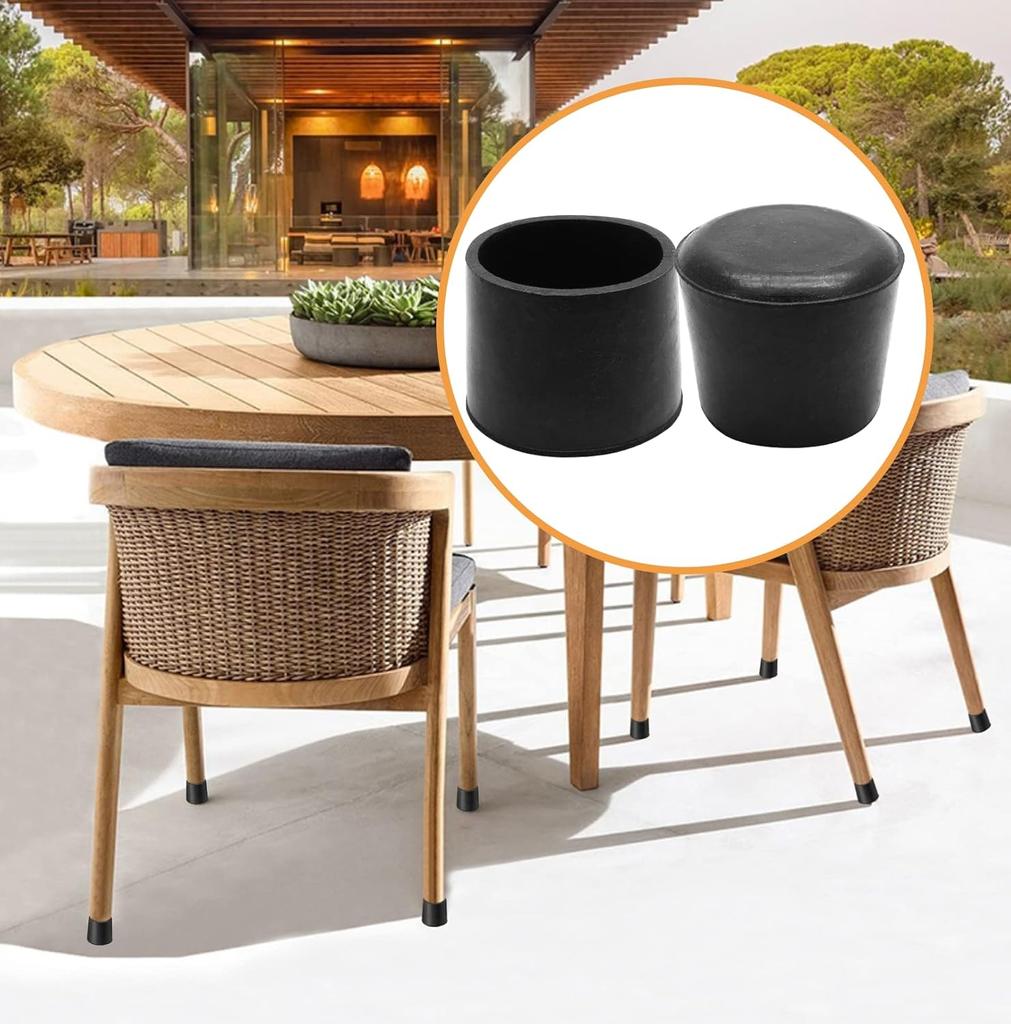 16Pcs Chair Leg Floor Protectors Round  Caps Black Chairs Foot Covers for Metal Tubing Round Desk Chairs Legs Glide Protection