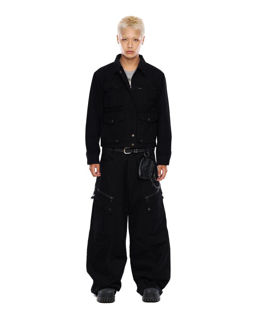 Aakam Cotton Utility Jacket (Black)