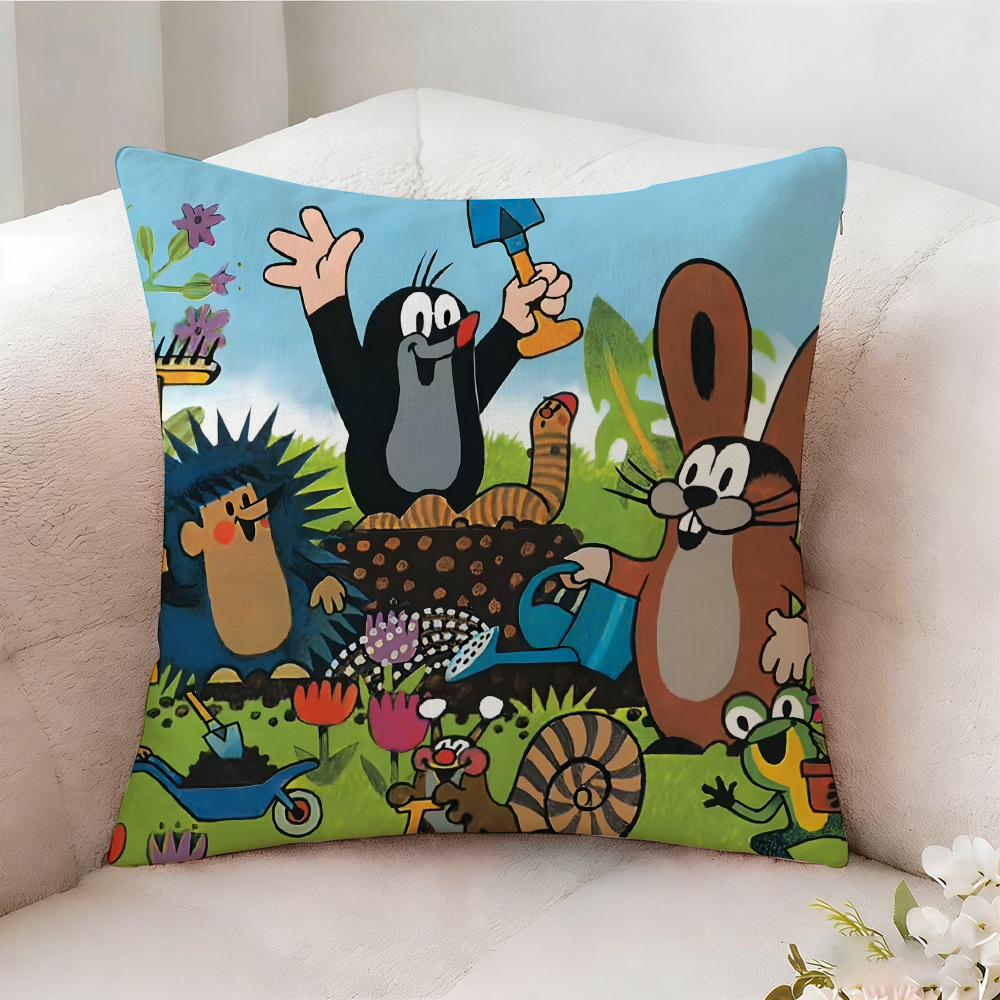 The LLittle Mole Anime Pillow Case Pillowcase Doublesided Printed Sofa Cushion Bedroom Headboard Pillow