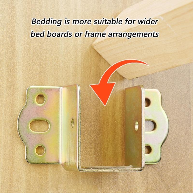 4lots Thicken Metal Bed Frame Support High Strengths Bed Clamps for Secure Bed Board Connection M4YD
