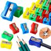 5/28pcs Plastic Manual Pencil Sharpeners, Colorful Single Hole, Portable for School, Office, Students Stationery Supplies YMY
