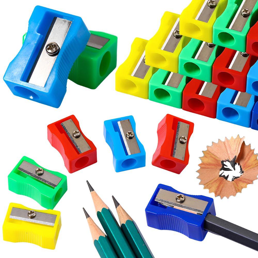 5/28pcs Plastic Manual Pencil Sharpeners, Colorful Single Hole, Portable for School, Office, Students Stationery Supplies YMY