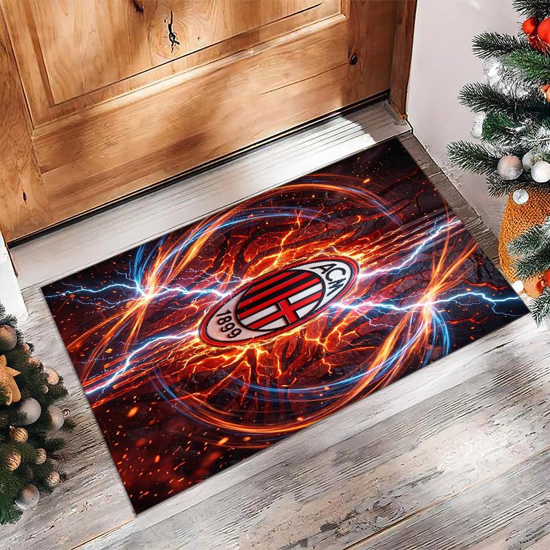 AC Mailand Bedruckter Flanell Teppich Rutschfest Weicher Polyester Boden Teppich Indoor Dekor Matte für Schlafzimmer Wohnzimmer Sofa Spielzimmer Heimdekoration