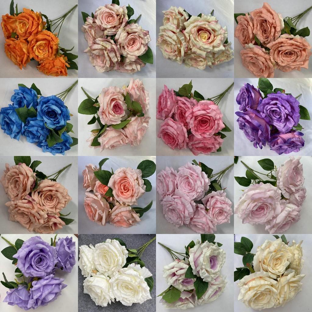 Silk Rose Artificial Flowers Bouquet Wedding Decor Home Photography Floral Prop