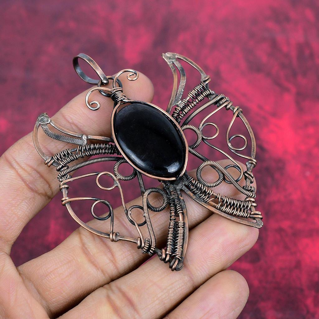 Sugilite pendant copper wire wrapped pendant handmade real gemstone pendant copper jewelry butterfly pendant gifts for her wire wrap jewelry