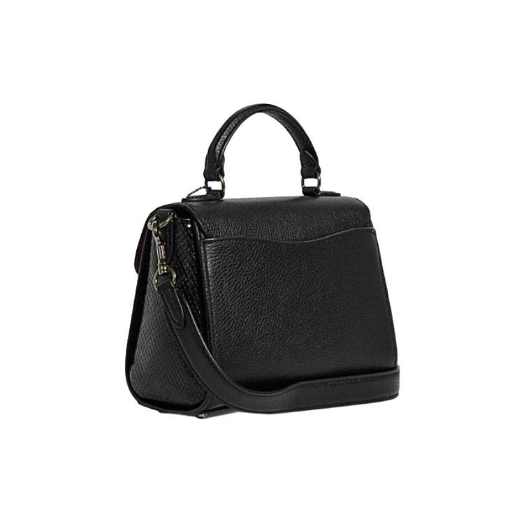 New COACH With Cow Leather And Sheepskin Shoulder Bag, Crossbody Bag, Handbag Trumpets Women's Black CF321-QBM2